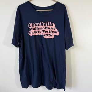 Coachella Valley Music & Arts Festival 2018 Navy Blue T Shirt Size XXL